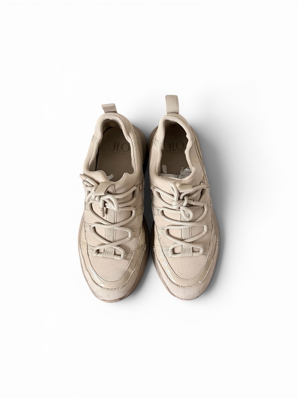 JLO Jennifer Lopez Beige Chunky Sneakers Size 8